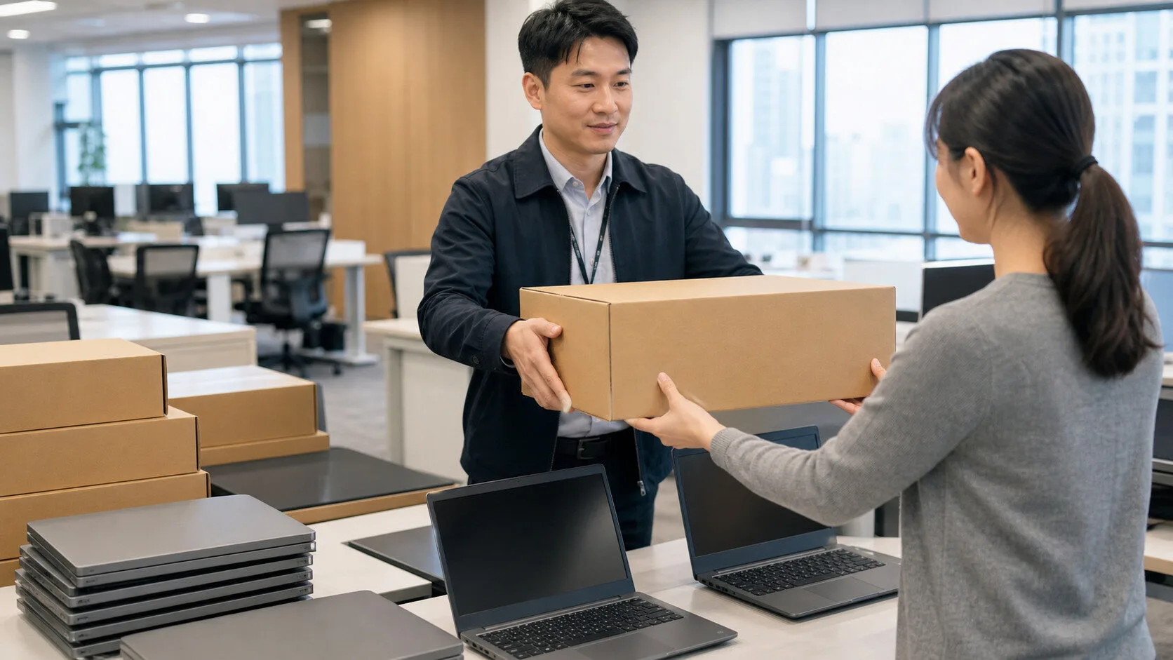 IT 服務人員到府交付企業租賃商務筆電