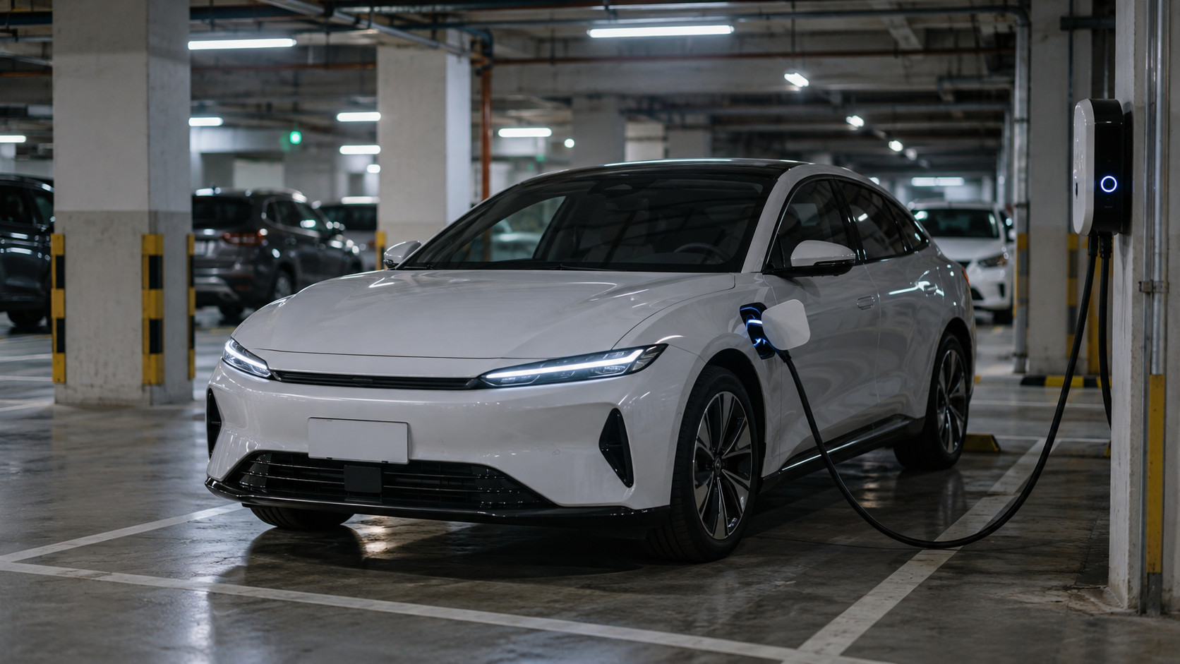 地下停車場電動車充電實景|社區地下室WiFi死角