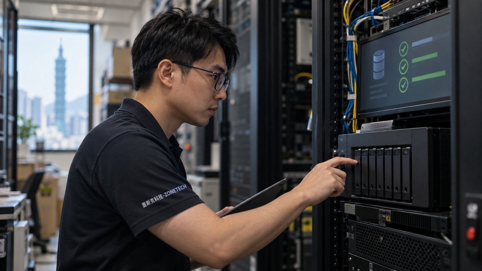 蓋斯克科技工程師檢查NAS備份狀態｜企業異地備份